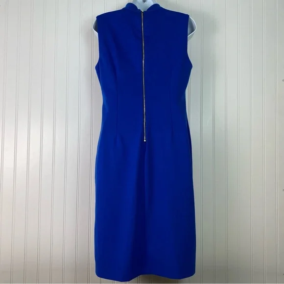 Calvin Klein Sheath‎ Dress Womens 8 Blue V neck - Picture 3 of 14